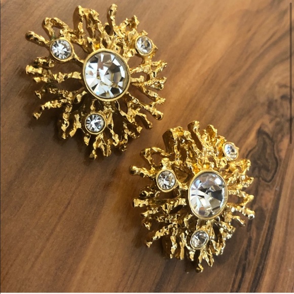 Sold/// Kenneth Jay Lane Vintage Huge Earrings - Picture 2 of 6